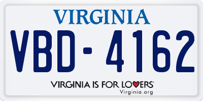 VA license plate VBD4162