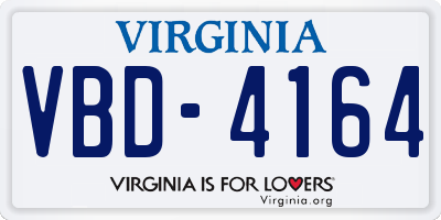 VA license plate VBD4164