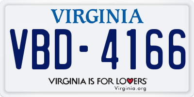 VA license plate VBD4166