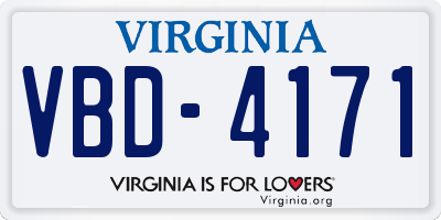 VA license plate VBD4171