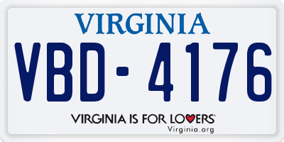 VA license plate VBD4176