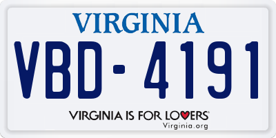 VA license plate VBD4191