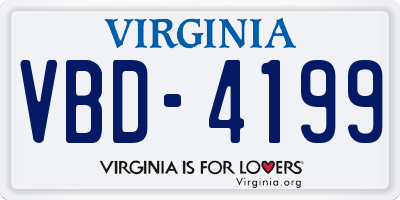VA license plate VBD4199