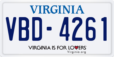 VA license plate VBD4261
