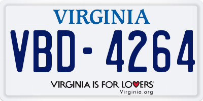 VA license plate VBD4264