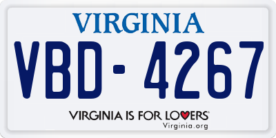 VA license plate VBD4267