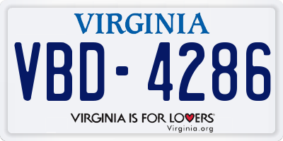 VA license plate VBD4286