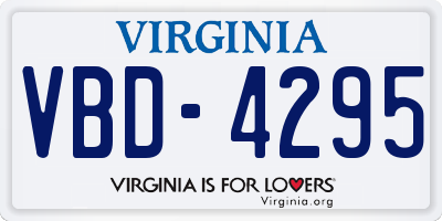 VA license plate VBD4295