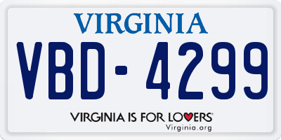VA license plate VBD4299