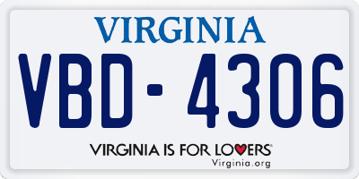 VA license plate VBD4306