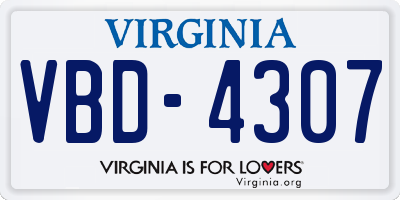 VA license plate VBD4307