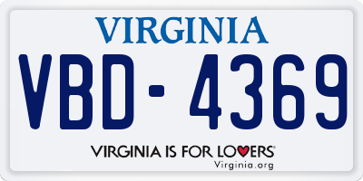 VA license plate VBD4369