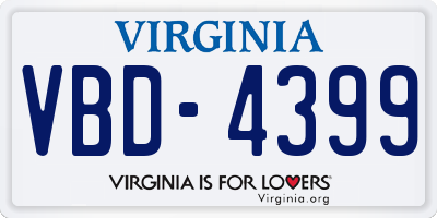 VA license plate VBD4399