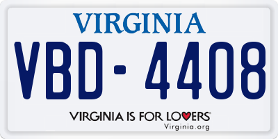 VA license plate VBD4408
