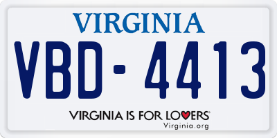 VA license plate VBD4413