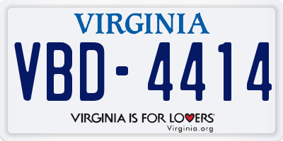 VA license plate VBD4414