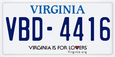 VA license plate VBD4416