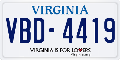 VA license plate VBD4419