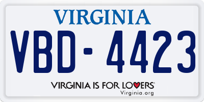 VA license plate VBD4423