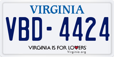 VA license plate VBD4424