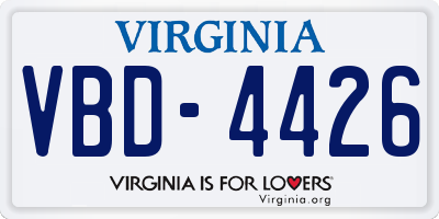 VA license plate VBD4426