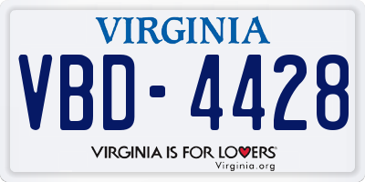 VA license plate VBD4428