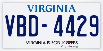 VA license plate VBD4429