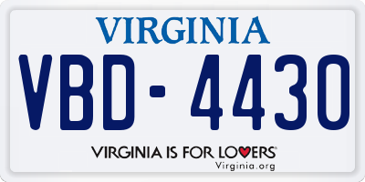 VA license plate VBD4430