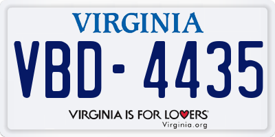 VA license plate VBD4435