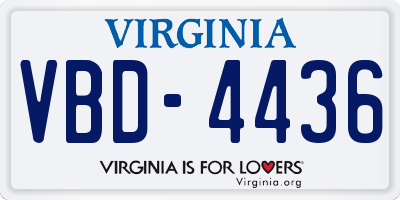 VA license plate VBD4436