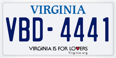 VA license plate VBD4441