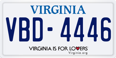 VA license plate VBD4446