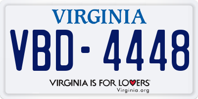 VA license plate VBD4448