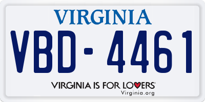 VA license plate VBD4461