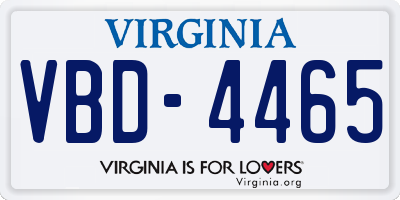 VA license plate VBD4465