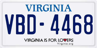 VA license plate VBD4468