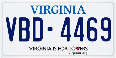 VA license plate VBD4469