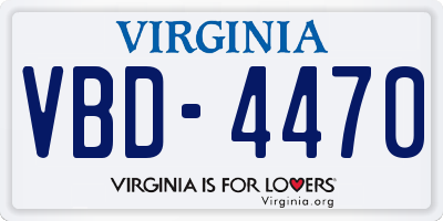 VA license plate VBD4470