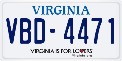 VA license plate VBD4471