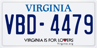 VA license plate VBD4479