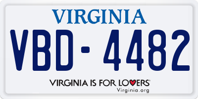 VA license plate VBD4482