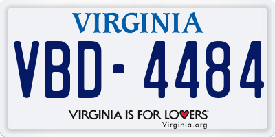 VA license plate VBD4484
