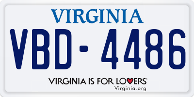VA license plate VBD4486