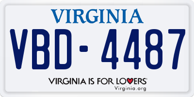 VA license plate VBD4487