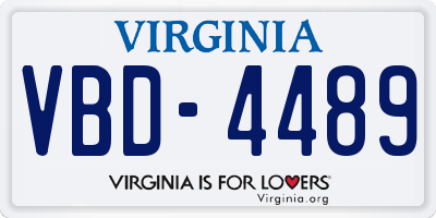 VA license plate VBD4489