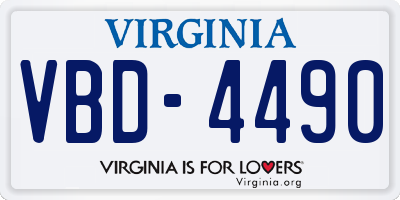 VA license plate VBD4490