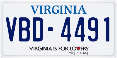 VA license plate VBD4491