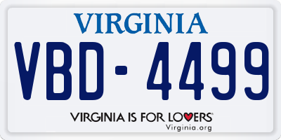 VA license plate VBD4499