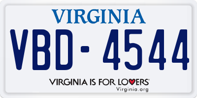VA license plate VBD4544