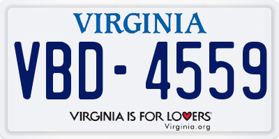 VA license plate VBD4559